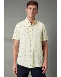 NEXT - Linen Blend Printed Short Sleeve Shirt