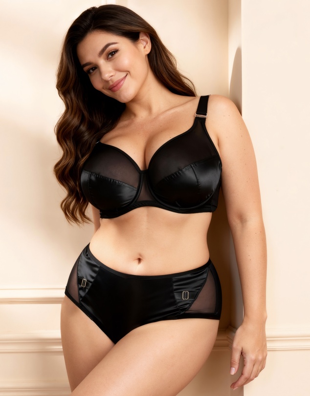 Nessa - Linda Wired Unlined Large Cup Bra with Mesh