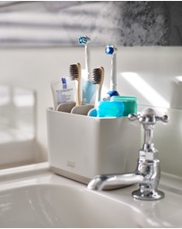 Joseph Joseph - EasyStore™ Large Toothbrush Caddy with Matt Finish (Ecru)