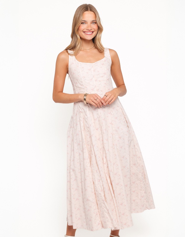 Petal & Pup - Rosabelle Midi Dress - Pink Floral