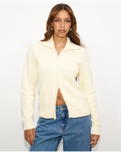 Dazie - Ada Zip Through Knit Jacket
