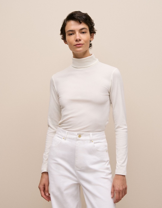 Trenery - Soft Rib Rollneck in Marshmallow