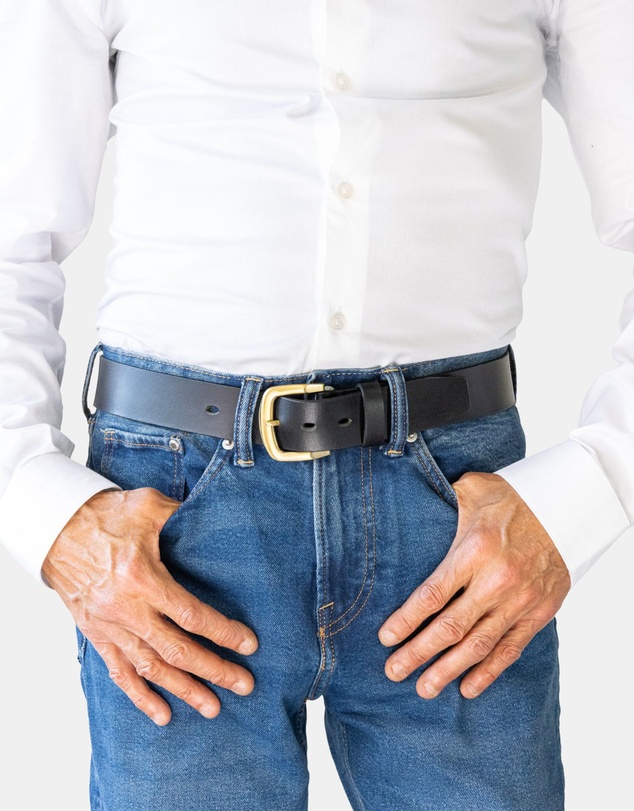 Buckle - Jumbuck. Australian Made Full Grain Natural Leather Belt. 38mm width.