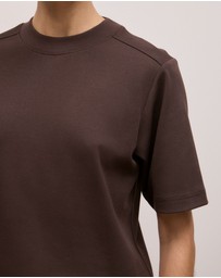 Trenery - Cotton Modal Interlock T-shirt in Coffee Bean