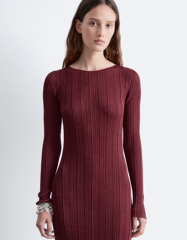 & Other Stories - Long-Sleeve Rib-Knit Midi Dress