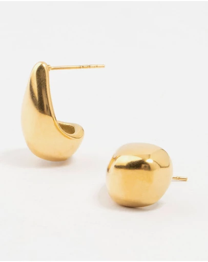 Lovisa - Waterproof Gold Plated Stainless Steel Organic Drop Earrings