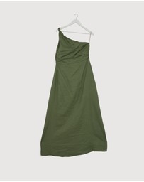 Revibe - Repaired AERE Lettie One Shoulder Maxi Dress - AU 14