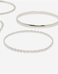 Lovisa - Silver Rope & Textured Bangles 10-Pack