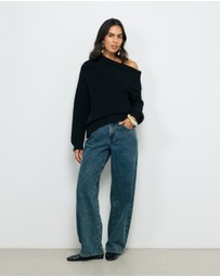 AERE - Leia Off Shoulder Knit Jumper