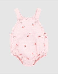 Fox & Finch - Songbird Embroidered Overalls - Babies