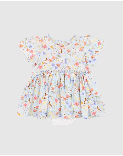 Fox & Finch - Songbird Print Overlay Dress - Babies