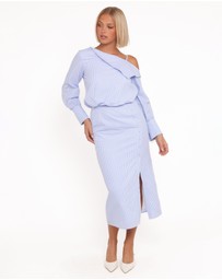 Petal & Pup - Broderick Midi Dress - Blue Stripe