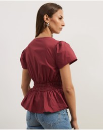 Atmos&Here - Lana Cotton Shirred Top