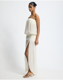 Lover - Liora Jersey And Georgette Strapless Maxi Dress
