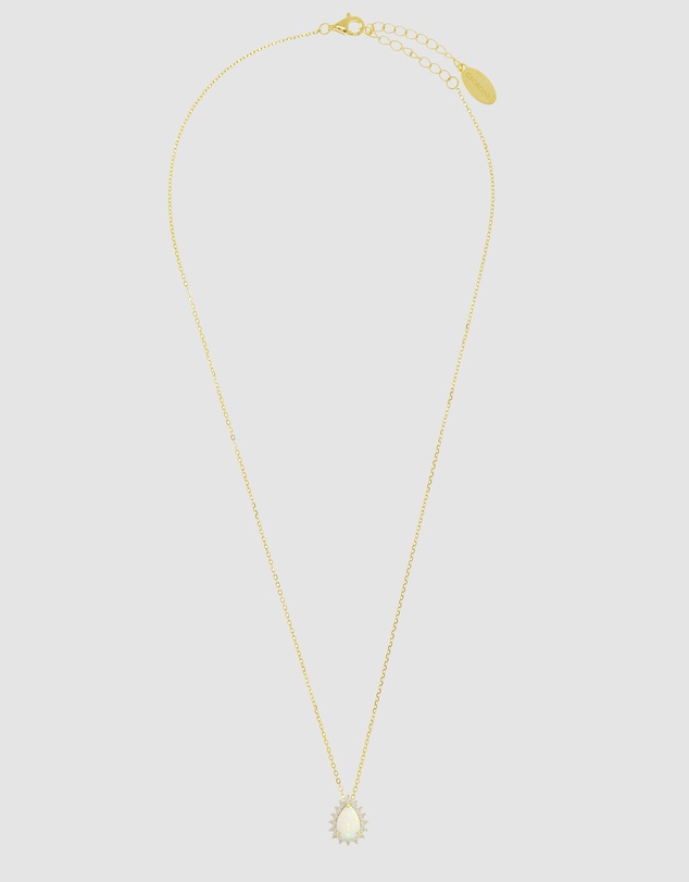 Georgini - Georgini Opal Glow Rozelle White Created Opal Gold Pendant