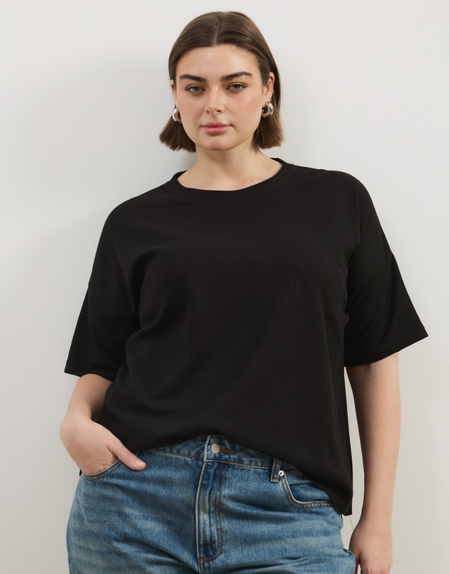Atmos&Here Curvy - Sasha Waffle SS Tee