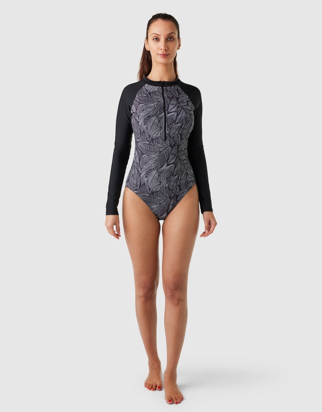 Modest Mermaid - Geo Zip One Piece Swimsuit