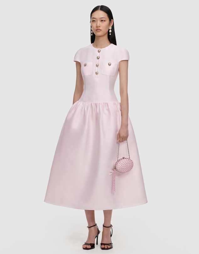 Self Portrait - Taffeta Buttoned Midi Dress