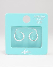 Lovisa - Sterling Silver Textured Huggie Hoop Earrings