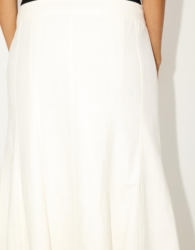 Dazie - Driftwood Fluted Linen Blend Maxi Skirt