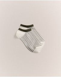 Trenery - Metallic Stripe Low Cut Sock in Khaki