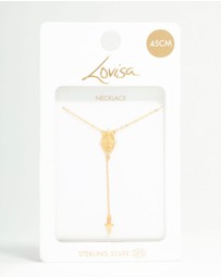 Lovisa - Gold Plated Sterling Silver Rosary Cross Necklace