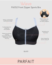 Parfait - Wave Wirefree Zip Front Sports Bra