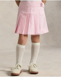 Polo Ralph Lauren - Pleated Cotton Oxford Faux-Wrap Skort - ICONIC EXCLUSIVE (2YRS-6.5YRS)