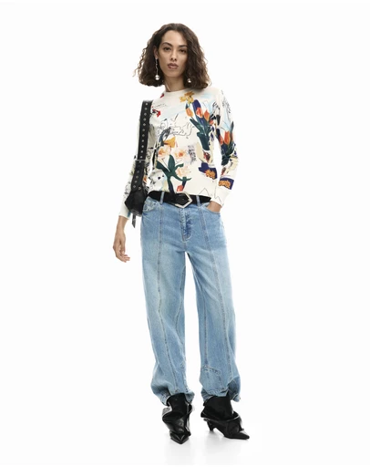 Desigual - Lightweight sweater with plants