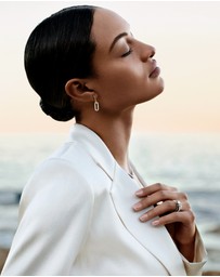 Michael Hill - Paperclip Drop Earrings with 0.34 Carat TW of Diamonds in 10kt Yellow Gold