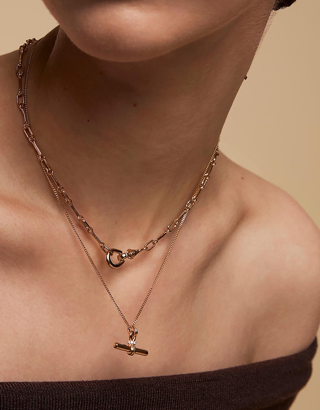 Astrid & Miyu - Hardware T-Bar Pendant Necklace