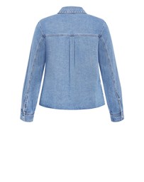 City Chic - Denim Stud Shacket