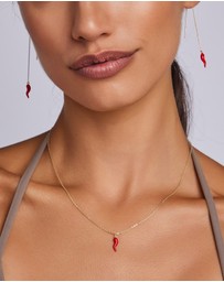 Zoe Olivia - 9K Gold Red Horn Necklace