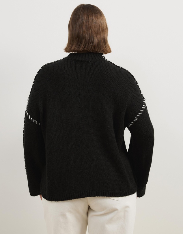 Atmos&Here Curvy - Arna Blanket Stitch Jumper