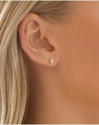 Michael Hill - 3 Stone Stud Earrings with .21 Carat TW Diamonds in 10kt Yellow Gold
