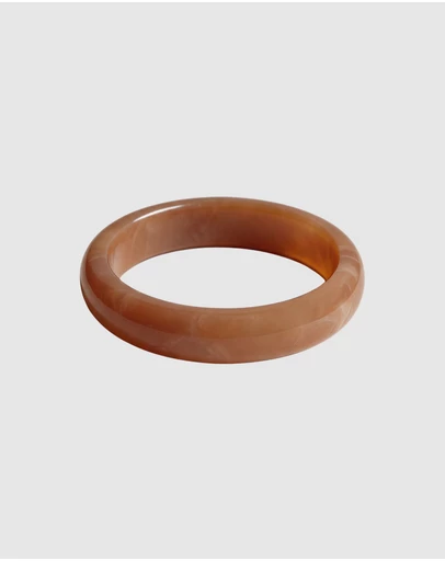 HOUSE OF SLANI - Stackable Light Brown Marble Aura Resin Bangle