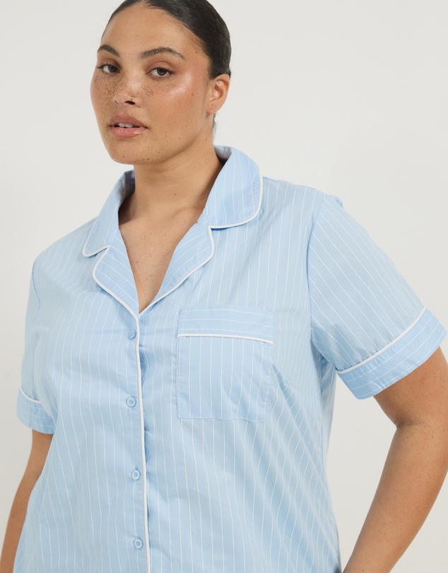 Atmos&Here Curvy - Riley Stripe Cotton PJ Set