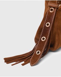 Maje - Topstitched Suede Miss M Mini Bag