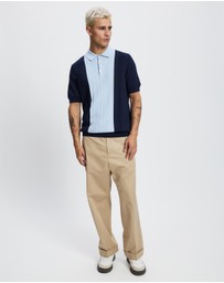 Ben Sherman - Textured Block Stripe Organic Cotton Polo