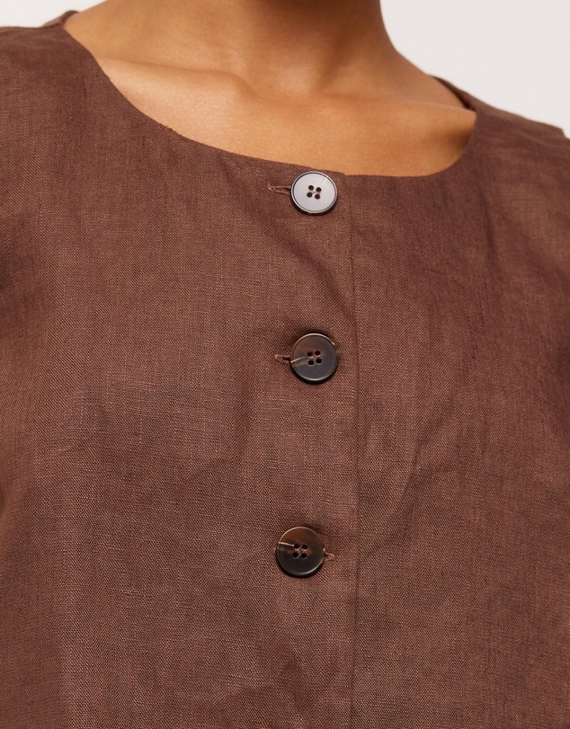 AERE - Linen Button Through Tank