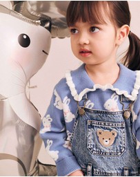 Huxbaby - Bunny Field Frill Collar Polo - Babies-Kids