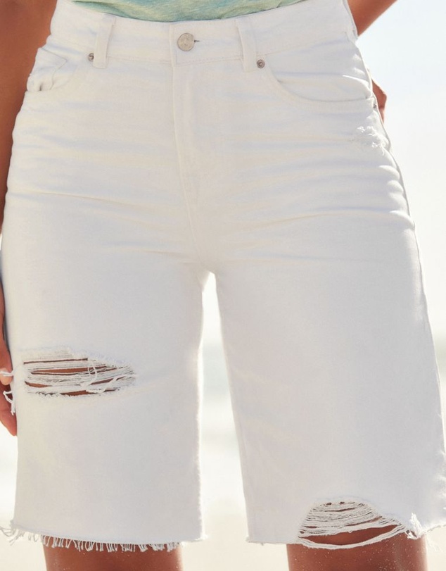 NEXT - Ripped Denim Bermuda Shorts