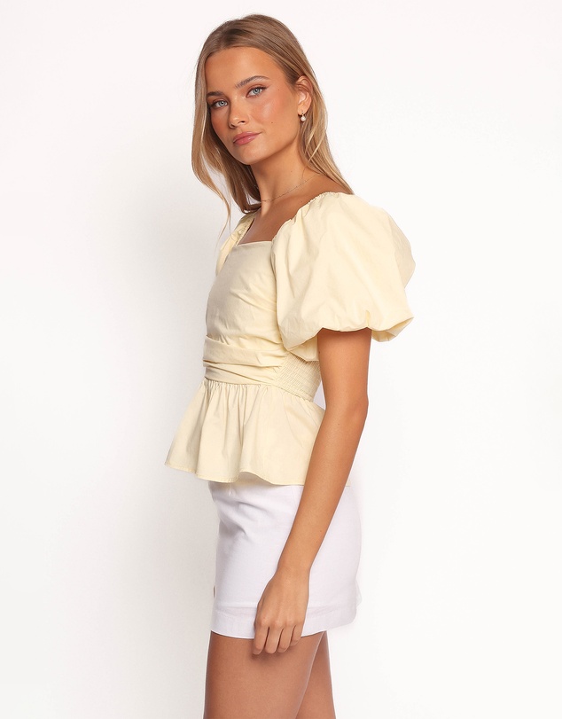 Petal & Pup - Clo Puff Sleeve Top - Butter Yellow
