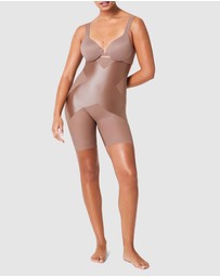 Spanx - Shaping Satin High-Waisted Booty-Lifting X Midthigh Shorts