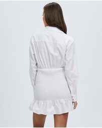 Third Form - Blur Out Shirred Shirt Dress