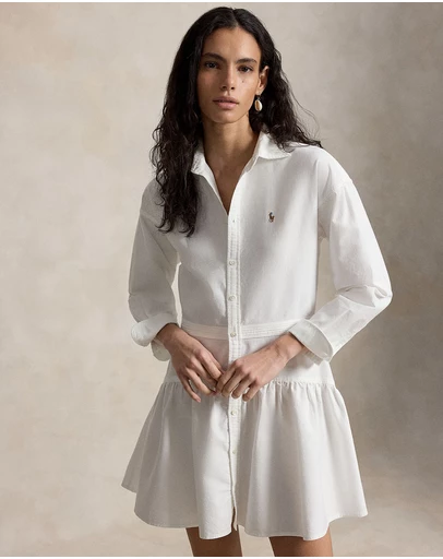 Polo Ralph Lauren - Cotton Oxford Paneled Shirtdress - The ICONIC Exclusive