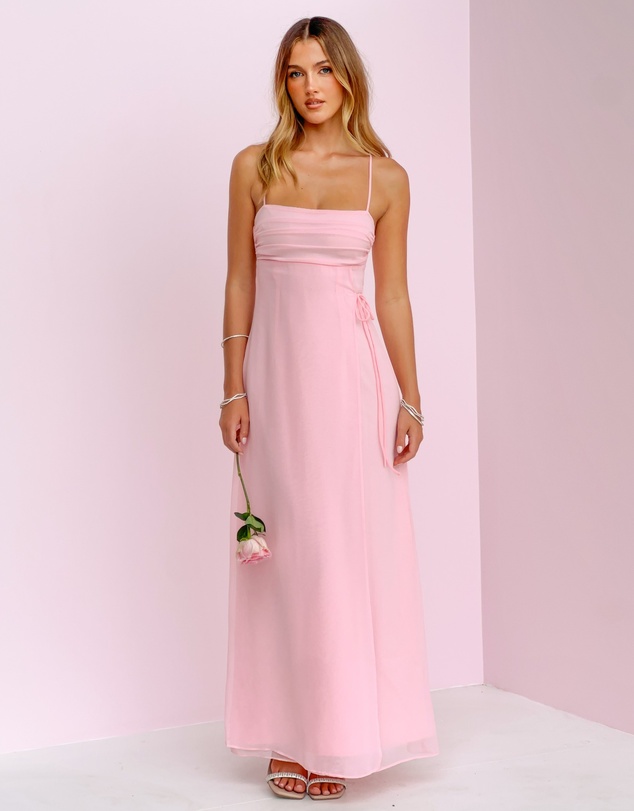 Beginning Boutique - Flossie Pink Maxi Sleeveless Dress