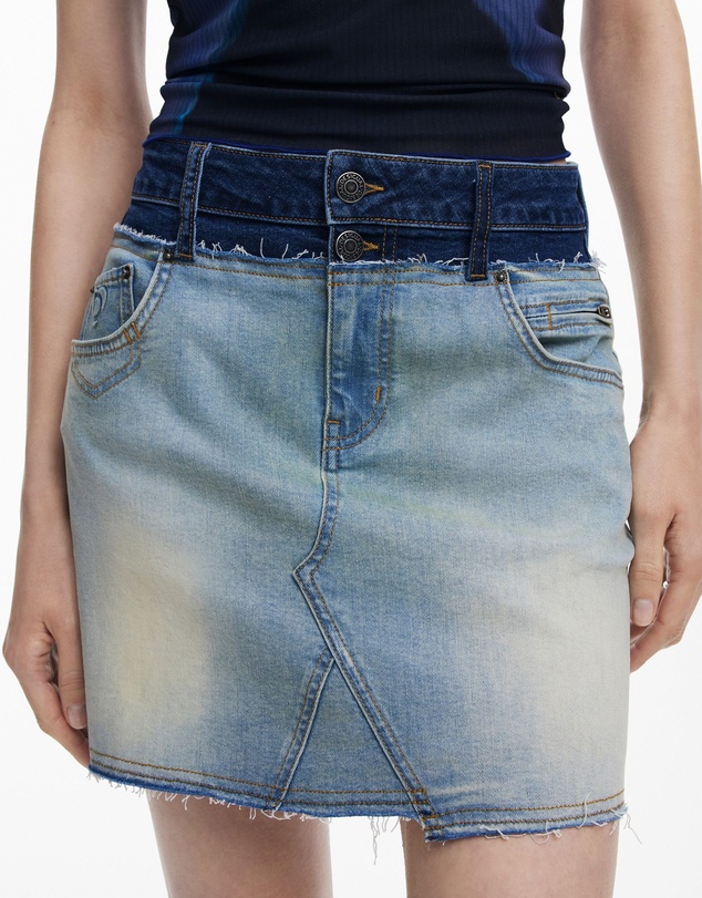 Desigual - Double waist denim Skirt