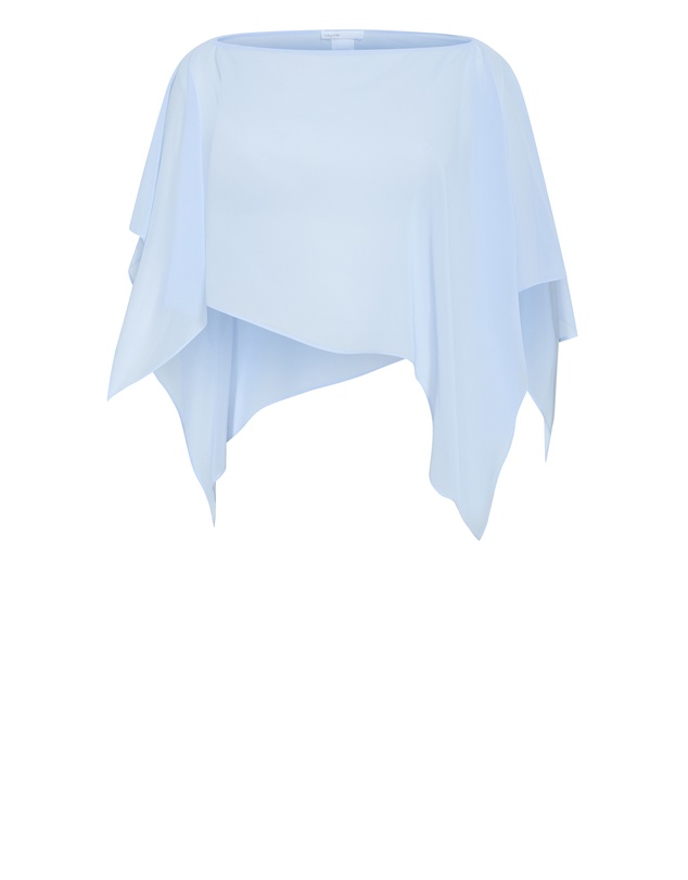 City Chic - Plus size Sheer Chiffon Poncho - sky blue