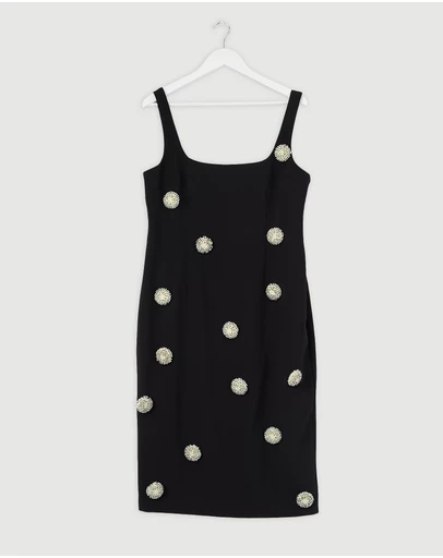 Revibe - Repaired BY JOHNNY. Priscilla Pearl Midi Dress - AU 14